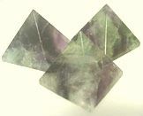 Pastel green with lavender fluorite crystal pyramids