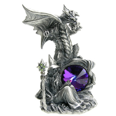 Tudor Mint's wizard takes a restful break with his dragon pal