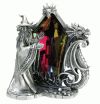 Pewter Dragons and Wizards with crystals