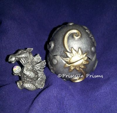 Pewter Dragon Egg with SUNFLOWER!