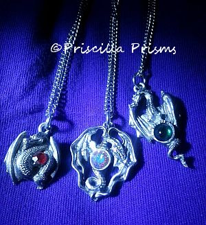 Pewter Dragon Necklace Pendant and Chain